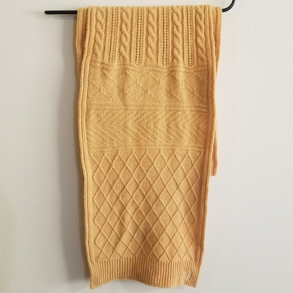Lauren Ralph Lauren Golden Yellow Lambs Wool Rabbit Hair Scarf